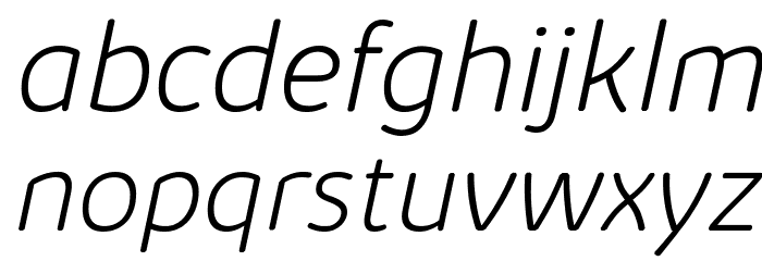 KabrioAbarth-ExtraLightItalic Font LOWERCASE