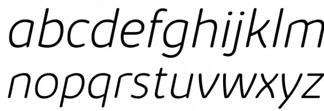 KabrioAbarth-ExtraLightItalic Schriftart Kleinbuchstaben