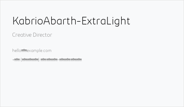 KabrioAbarth-ExtraLight Business Card