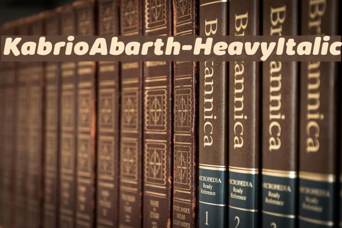 KabrioAbarth-HeavyItalic Font examples