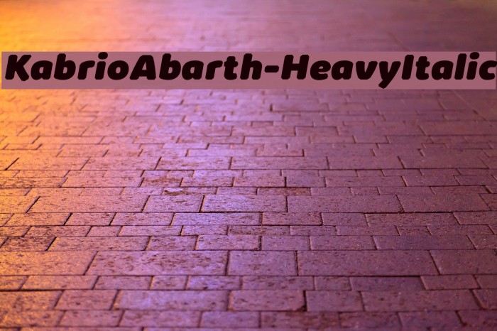 KabrioAbarth-HeavyItalic Font examples