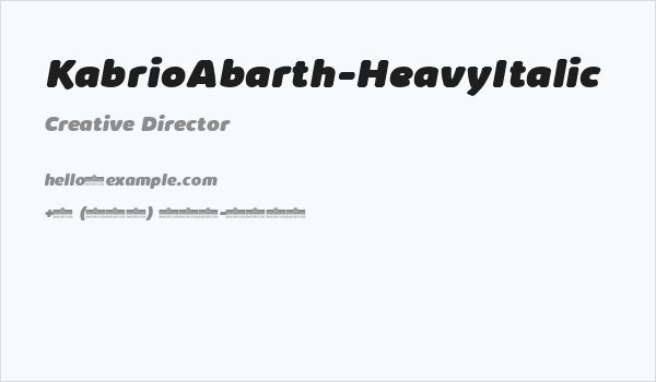 KabrioAbarth-HeavyItalic Business Card