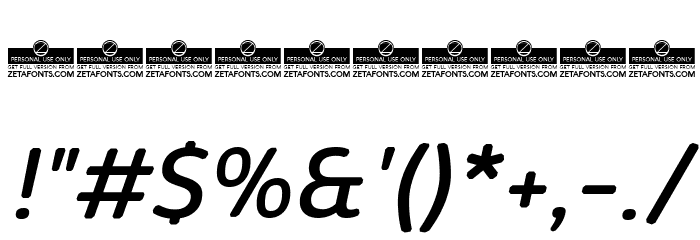 KabrioAbarth-Italic Font OTHER CHARS