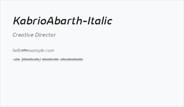 KabrioAbarth-Italic Business Card