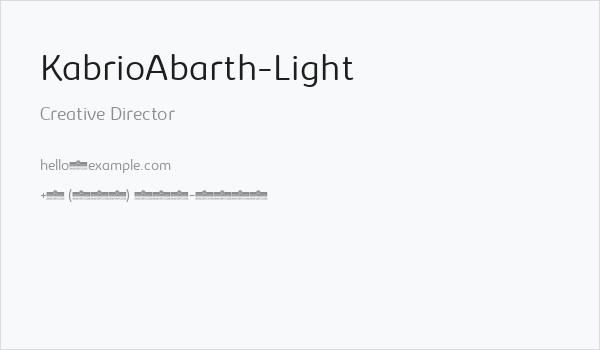 KabrioAbarth-Light Business Card