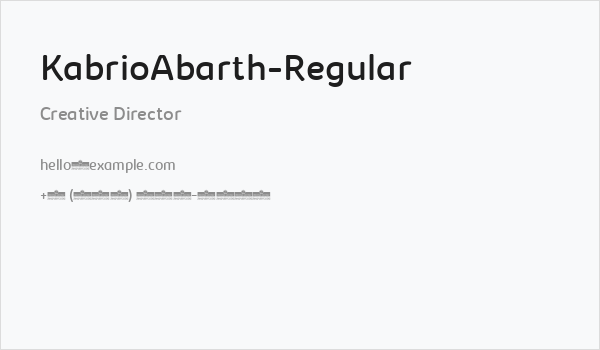 KabrioAbarth-Regular Business Card