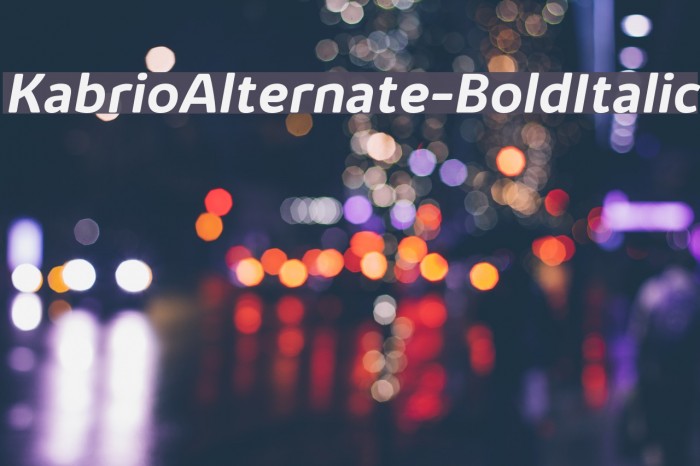 KabrioAlternate-BoldItalic Example 2