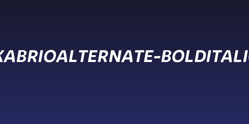 KabrioAlternate-BoldItalic Social Header
