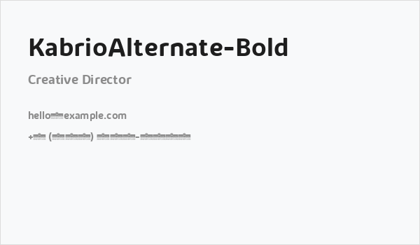 KabrioAlternate-Bold Business Card
