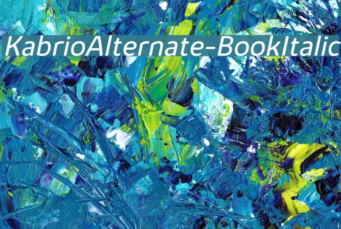 KabrioAlternate-BookItalic Font examples