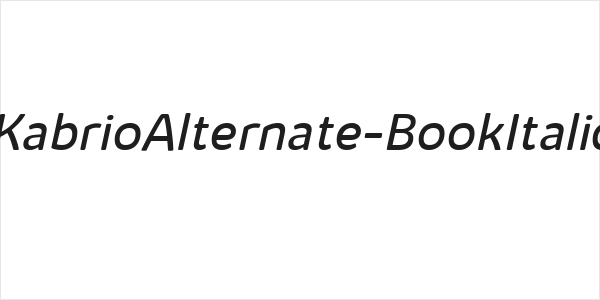 KabrioAlternate-BookItalic Logo