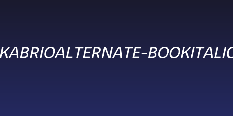 KabrioAlternate-BookItalic Social Header