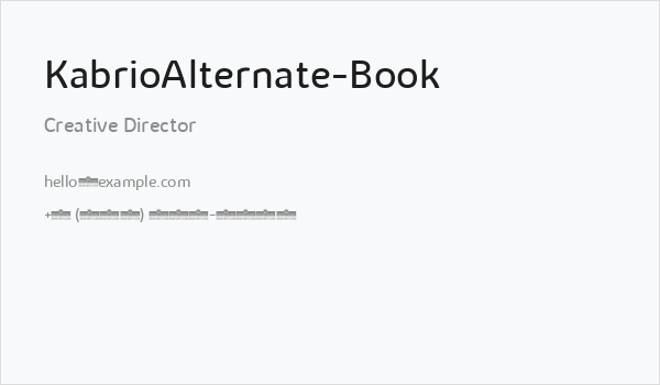 KabrioAlternate-Book Business Card
