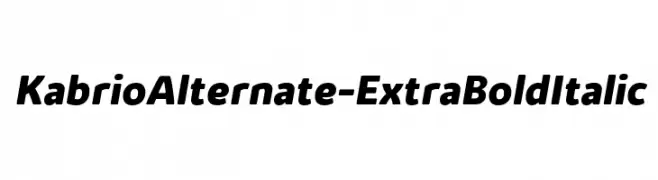 KabrioAlternate-ExtraBoldItalic  フリーフォントのダウンロード