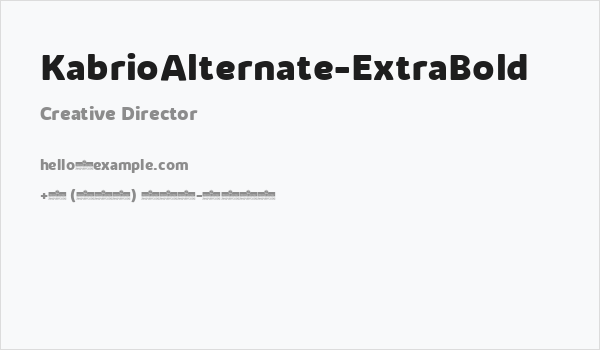 KabrioAlternate-ExtraBold Business Card
