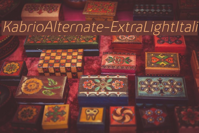 KabrioAlternate-ExtraLightItali Font examples