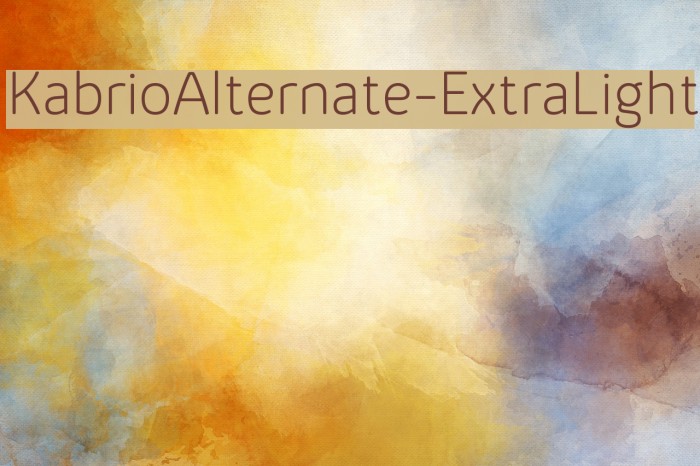 KabrioAlternate-ExtraLight Font examples