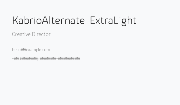 KabrioAlternate-ExtraLight Business Card