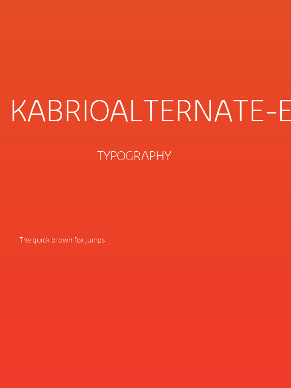 KabrioAlternate-ExtraLight Poster