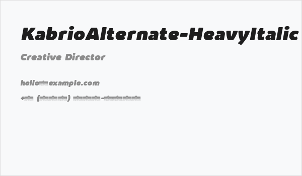 KabrioAlternate-HeavyItalic Business Card