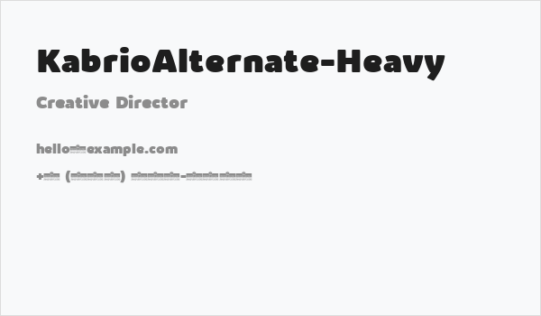 KabrioAlternate-Heavy Business Card