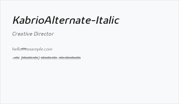 KabrioAlternate-Italic Business Card