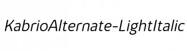 KabrioAlternate-LightItalic  フリーフォントのダウンロード