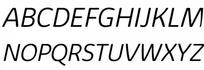 KabrioAlternate-LightItalic फ़ॉन्ट अपरकेस