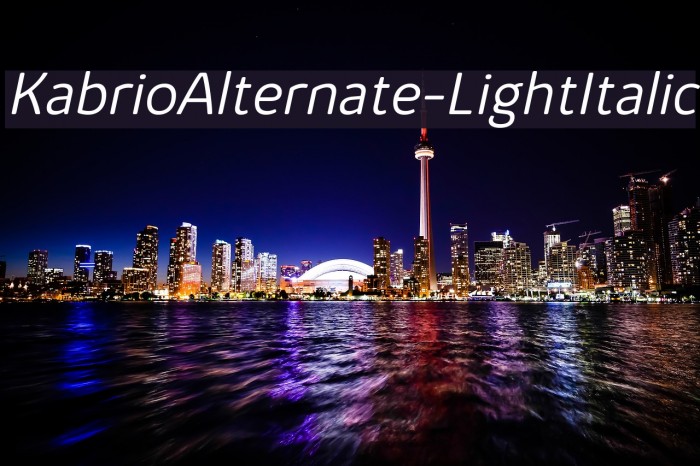 KabrioAlternate-LightItalic Font examples