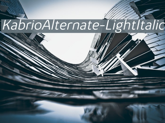KabrioAlternate-LightItalic Font examples