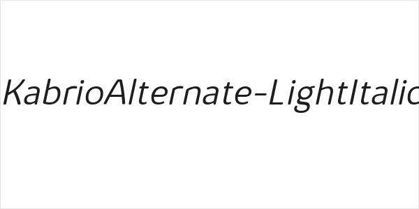 KabrioAlternate-LightItalic Logo