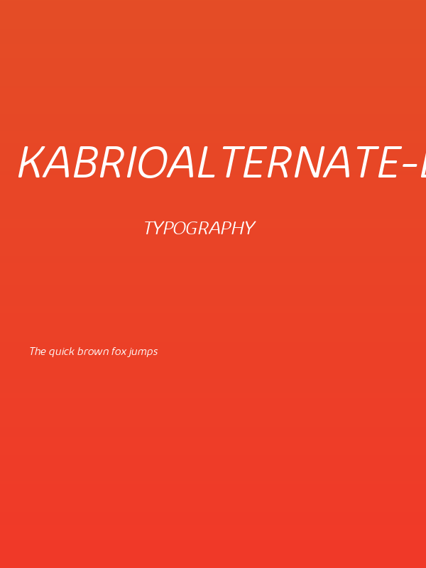 KabrioAlternate-LightItalic Poster