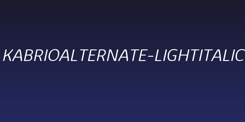KabrioAlternate-LightItalic Social Header