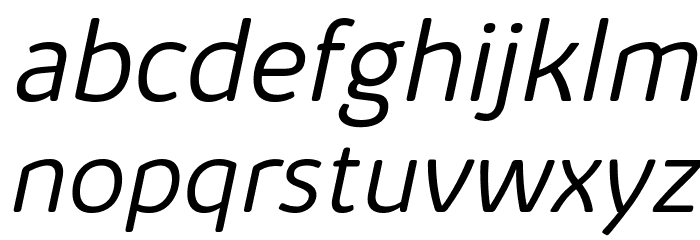 KabrioAlternate-LightItalic Font LOWERCASE