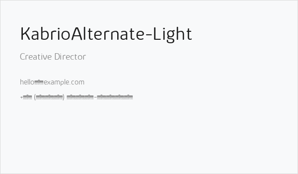 KabrioAlternate-Light Business Card