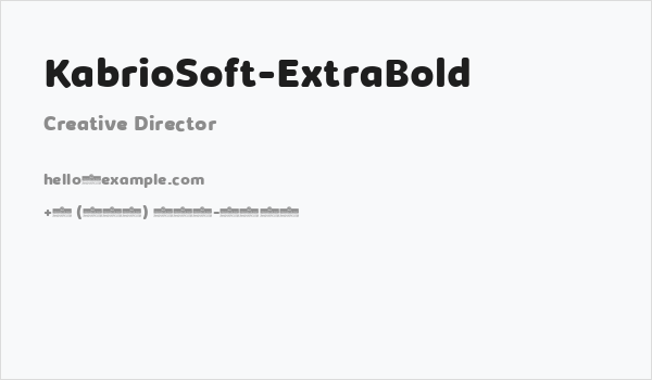 KabrioSoft-ExtraBold Business Card