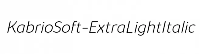 KabrioSoft-ExtraLightItalic  font caratteri gratis