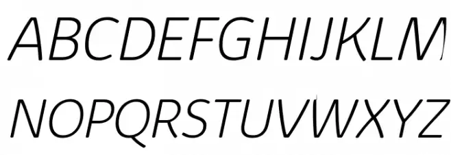 KabrioSoft-ExtraLightItalic Fonte MAIÚSCULAS