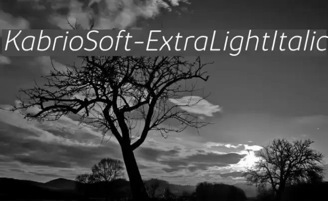 KabrioSoft-ExtraLightItalic Font examples