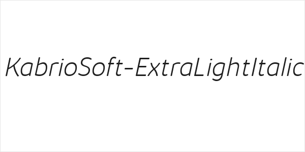 KabrioSoft-ExtraLightItalic Logo