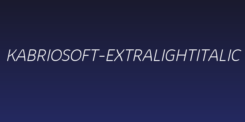 KabrioSoft-ExtraLightItalic Social Header
