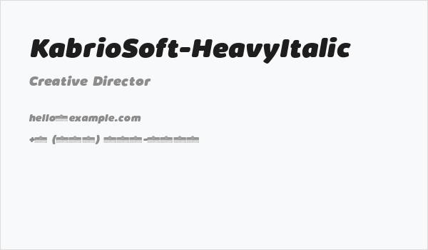 KabrioSoft-HeavyItalic Business Card
