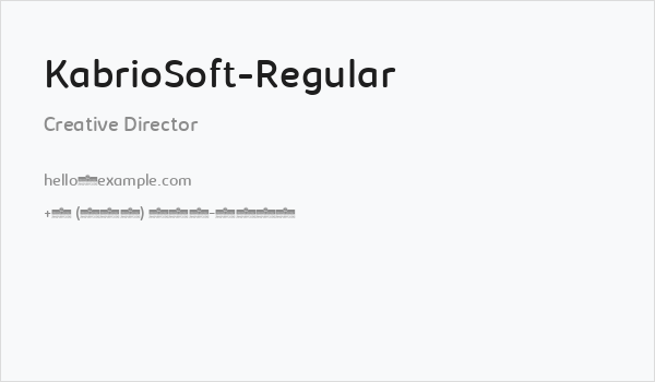 KabrioSoft-Regular Business Card