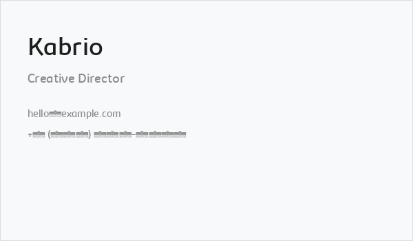 Kabrio Business Card