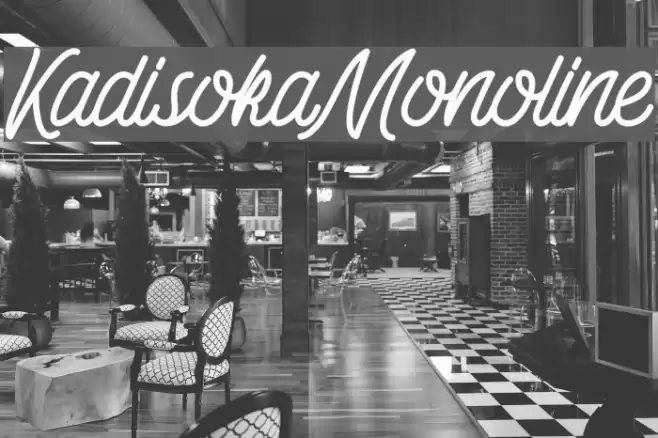 Kadisoka-Monoline Font examples