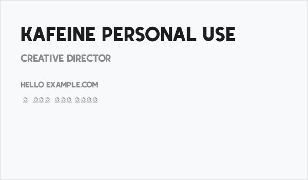 Kafeine Personal Use Business Card