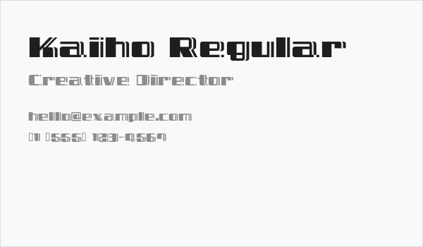 Kaiho Regular Business Card
