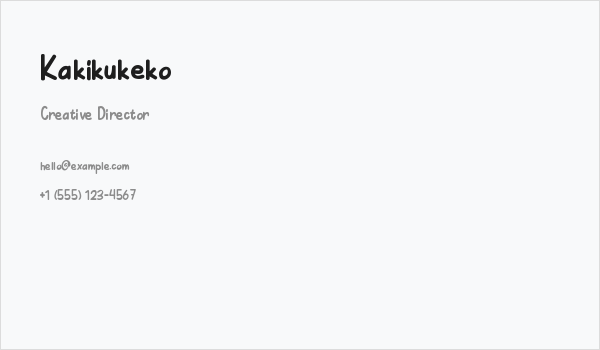 Kakikukeko Business Card