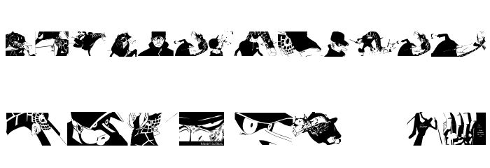 Kaku Dingbats One Piece Art One Piece Area Font LOWERCASE