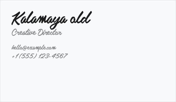 Kalamaya old Business Card